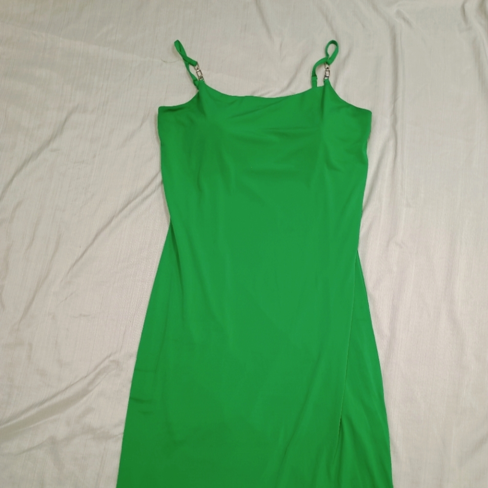 Planet Gold Dark Green Dress